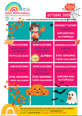 Calendrier RPE CCSPVA - Octobre 2025