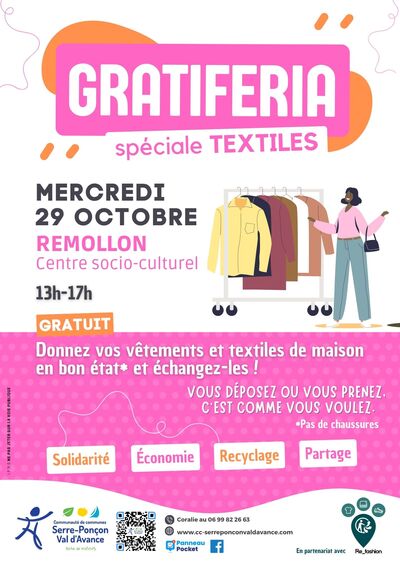 Gratiferia Textiles Mercredi 29 octobre à Remollon