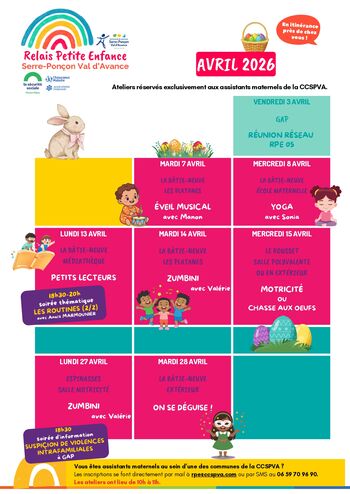 AGENDA RPE - AVRIL 2026