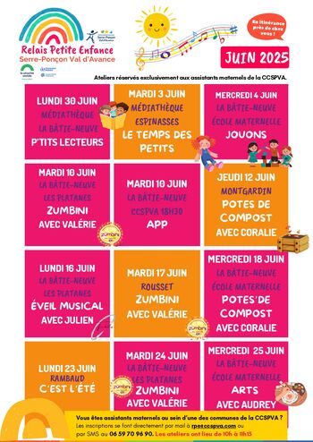 Calendrier RPE CCSPVA - Juin 2025