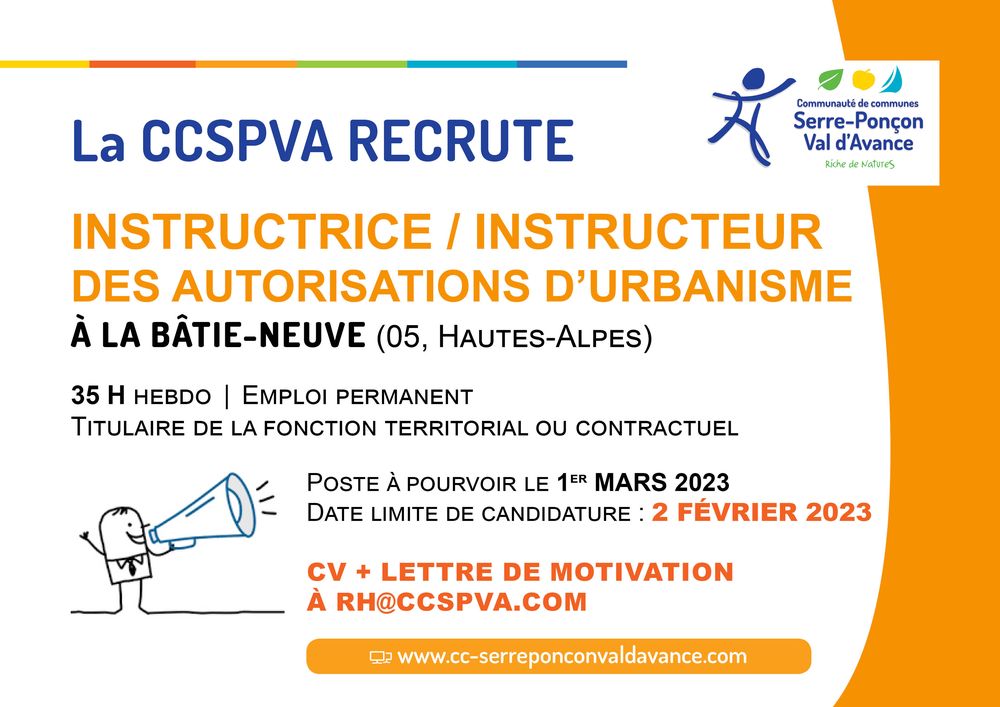 Nous recrutons ! Au 1er mars 2023