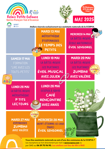Calendrier RPE CCSPVA - Mai 2025
