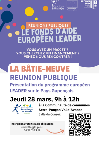 LA BATIE-NEUVE - JEUDI 28 MARS DE 9H A 12H, à la Communauté de communes / Salle du conseil