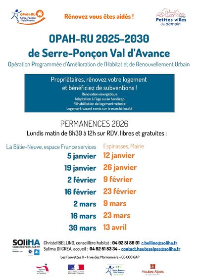 Permanences 1er trimestre 2026