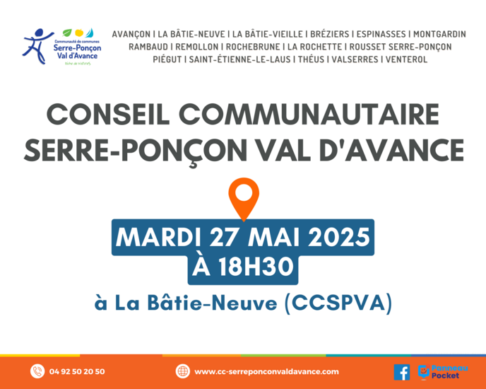 Conseil communautaire de la CCSPVA - Mardi 27 mai 2025