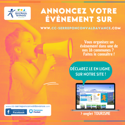 ANNONCEZ VOS EVENEMENTS EN LIGNE DEPUIS NOTRE SITE