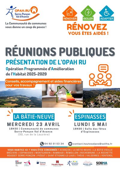 HABITAT | RÉUNIONS PUBLIQUES 23 AVRIL ET 5 MAI !