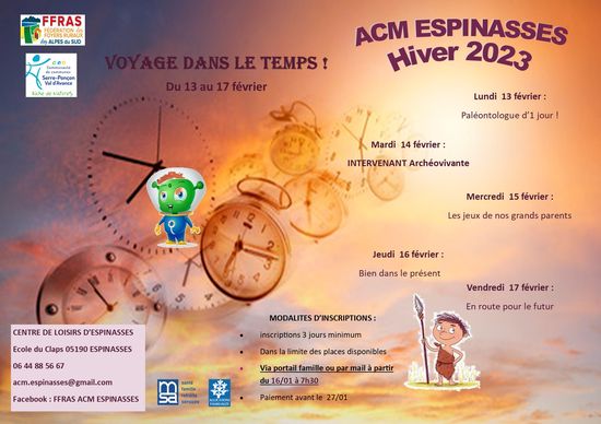 Programme / ACM ESPINASSES / Vacances d'Hiver 2023