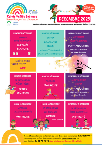 Calendrier RPE CCSPVA - Décembre 2025