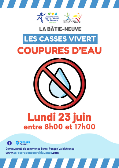 Coupures d'eau aux Casses Vivert