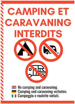 Camping et caravaning interdits sur l'ensemble du site !