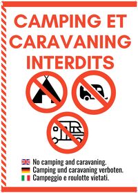 Camping et caravaning interdits sur l'ensemble du site !