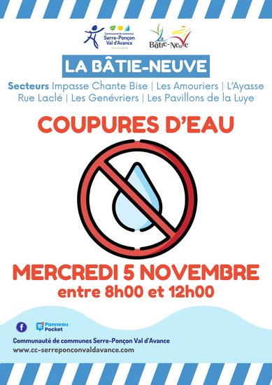Coupures d'eau à La Bâtie-Neuve